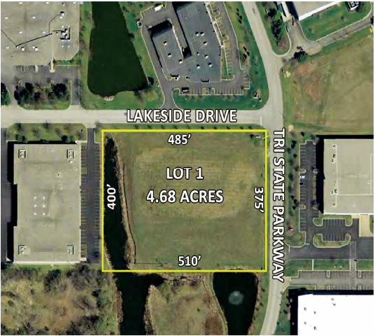 Land Site (Industrial and Office) – 4.68 Acres, CenterPoint Business Center, Lot 1, CenterPoint Ct., Gurnee, IL