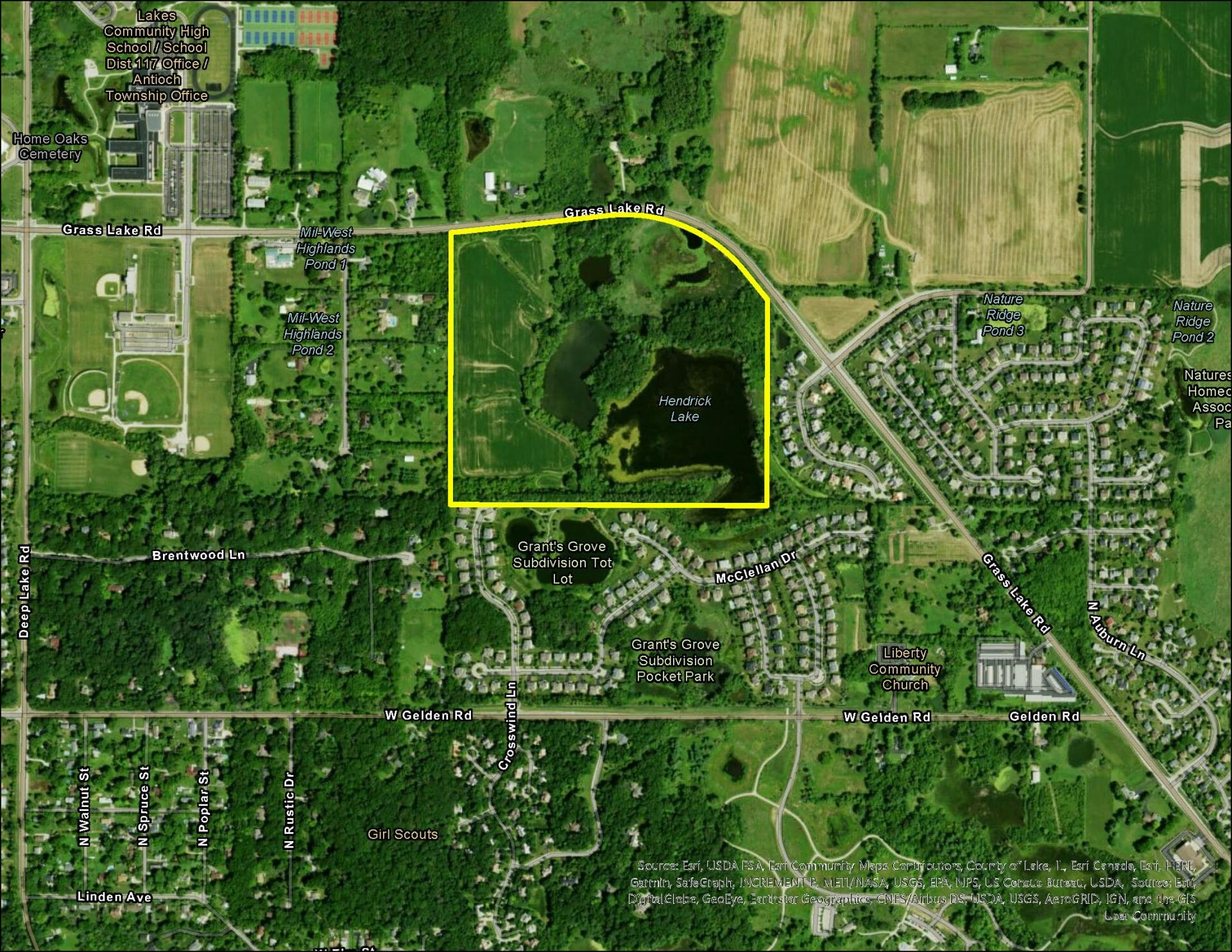 Grass Lake Rd Land Available, Lake County, IL Aerial Map